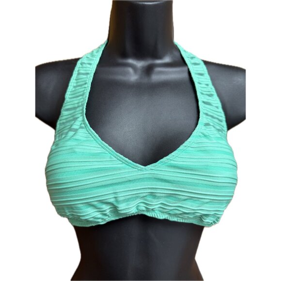 La Blanca Women's Halter Bikini Swimsuit Top 6 Seafoam Fluid Lines NWT SIZE 6 - Picture 1 of 3